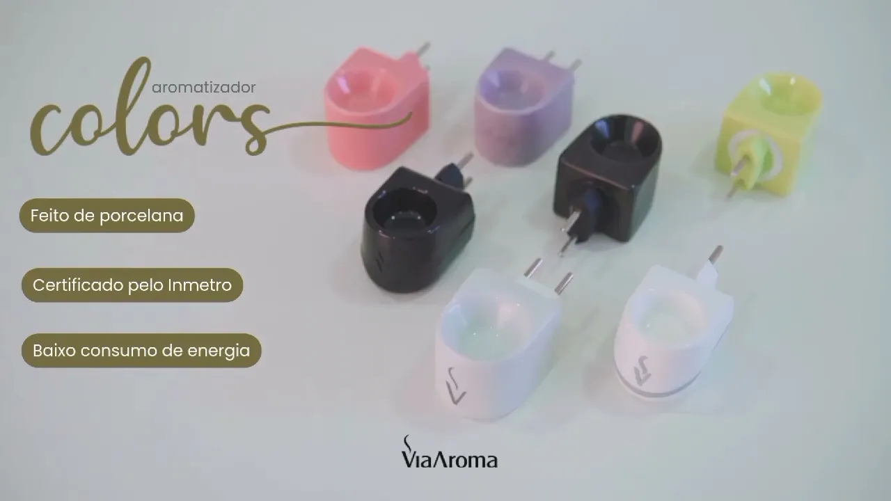 Vídeo do produto Difusor Aromatizador Elétrico Bivolt Colors Via Aroma - Verde