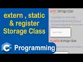 extern static mutable Storage Class Storage Classes in C