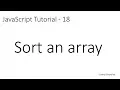 JavaScript Tutorial - 18 Sort an array