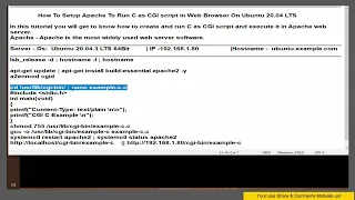 How To Setup Apache To Run C as CGI script in Web Browser On Ubuntu 20 04 LTS