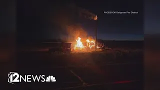 Semi-truck crash on I-40 near Seligman causes closure power outage