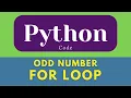 Odd Number Using for loop in Python for loop in python