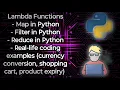 Python Lambda Function with Map Filter Reduce Real Life Examples Python Tutorial
