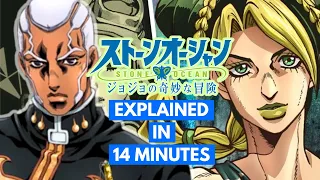 jojos bizarre adventure stone ocean explained in 14 minutes