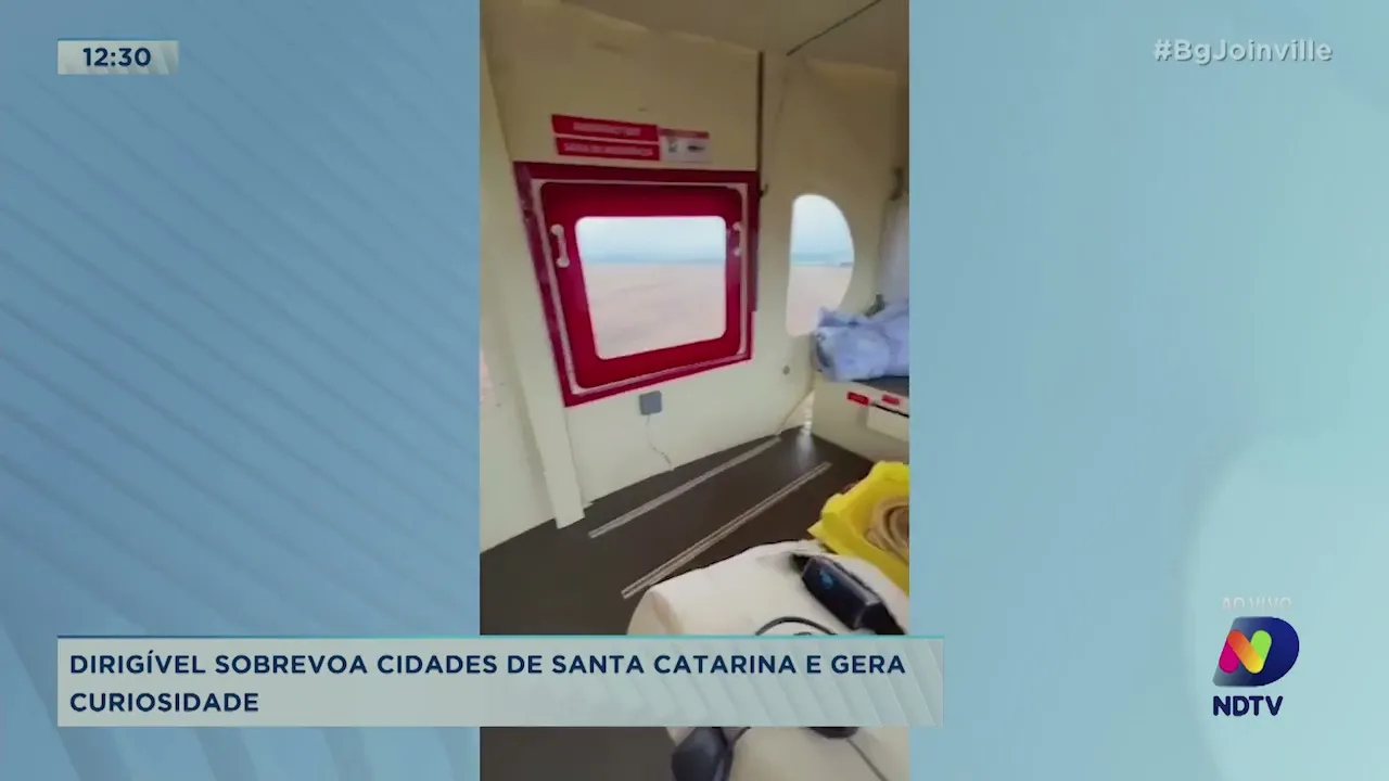 Dirigível sobrevoa cidades de Santa Catarina e gera curiosidade