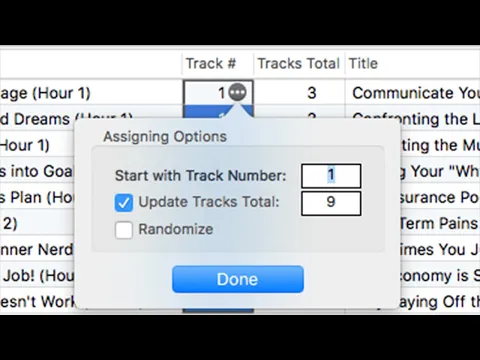 Download MP3 Assign Track Numbers automatically on macOS with Tag Editor by Amvidia