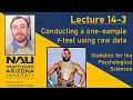 Lecture 14-3 Conducting a one-sample t-test using raw data