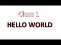 First Program Hello World Java Class 1