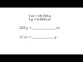 Convert Between Ounces and Grams Using a Unit Fraction