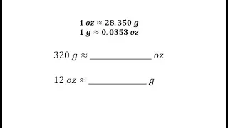 Convert Between Ounces and Grams Using a Unit Fraction
