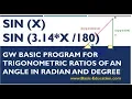 Find Sine of an Angle in Radians Degrees Trigonometric Ratio Sin GW BASIC Programing Tutorial