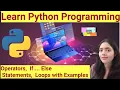 Python Tutorial if else statements Loops operators Type Casting