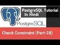 PostgreSQL Tutorial In Hindi Check Constraint Part-28
