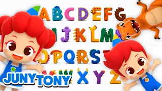 Dinosaur A to Z Song 🦖 | Learn ABC Dinosaur Names | JunyTony