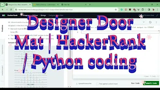 Python Coding Designer Door Mat HackerRank Solution Explained Step-by-Step