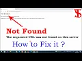 Not found 404 error The requested URL was not found on this server error How to fix it