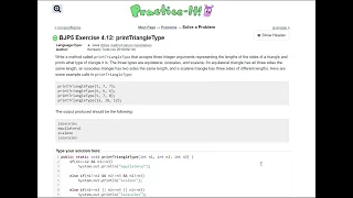 Java Practice It Exercise 4 12 printTriangleType method basics parameters