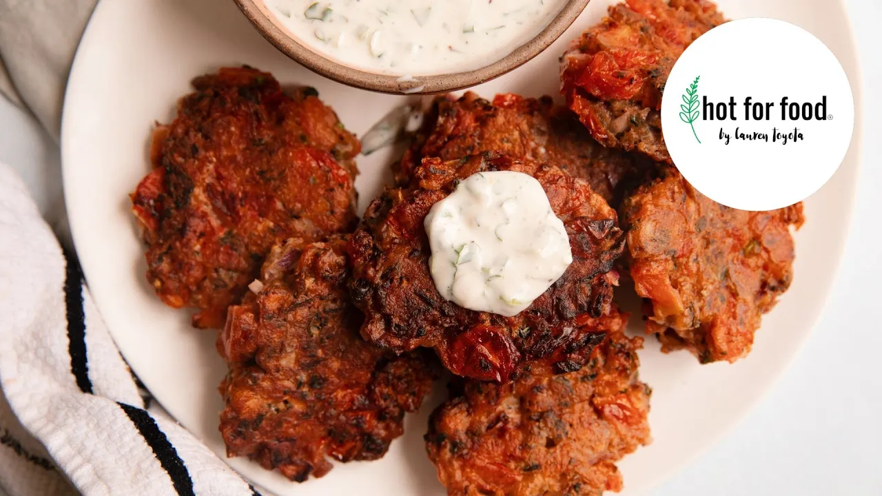 Greek Tomato Fritters (Domatokeftedes)   hot for food