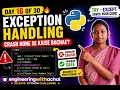 Day 16 Python Challenge Exception Handling in Python for Beginners Try Except in Python Hindi