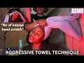 ASMR 1 HOUR OF FAST INTENSE AGGRESSIVE HEAD SCRATCH MASSAGE USING THE TOWEL TECHNIQUE WITH TOOLS