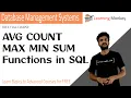 AVG COUNT MAX MIN SUM Functions in SQL Lesson 64 DBMS Learning Monkey