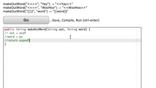 Java CodingBat String-1 makeOutWord