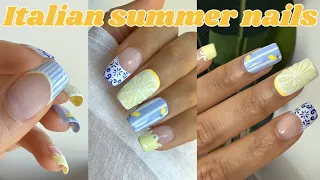 Summer nail art tutorial using gel polish at home! Step by step
