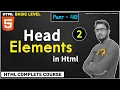 48 Full explanation of Html head element title style script meta link etc part 2
