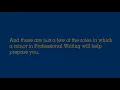 Why Minor in Professional Writing at UC Davis