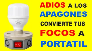 GENIAL IDEA PARA HACER UN FOCO PORTATIL CON UN FOCO DE 120V!