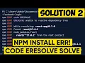 Npm ERR code ERESOLVE react Npm install error in visual studio code SOLUTION 2