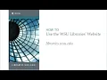How to Use the WSU Libraries Website
