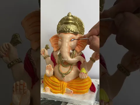 Ganpati idol colouring process #ganpati #clayart #shorts #youtubeshorts #trending
