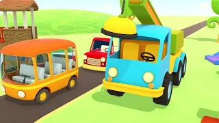 Cars Songs for Kids with Leo the Truck. Nursery Rhymes About Farm Vehicles