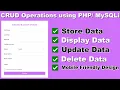 PHP CRUD Operations Tutorial Using MySQLi in Hindi Select Insert Update Delete PHP Tutorial