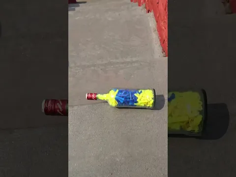 Blue & Yellow glass Bottles! Crushing Crunchy & Soft things #shorts #asmr #satisfying #asmrsounds