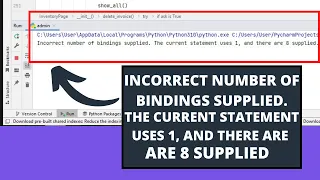 Incorrect number of bindings supplied The current statement uses 1 and there are 8 supplied