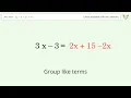 Solve 5x-3 2x 15 Linear Equation Solution Tiger Algebra