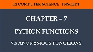 Chapter 7 - Python Functions 7 6 Anonymous Functions