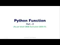 Python Function Part - 2