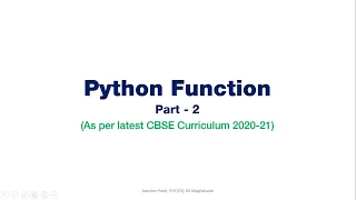 Python Function Part - 2