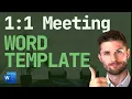 Free Word Template 1 1 Employee-Manager Meeting Download