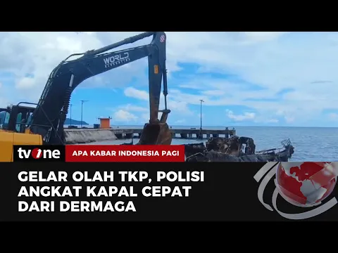 Polisi Gelar Olah TKP Kapal Cagub Malut Terbakar