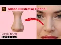 How to draw realistic nose in adobe illustrator using mesh tool After Design