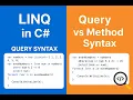 LINQ in C Explained Query vs Method Syntax with Examples