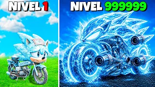 DE MOTO de ICE SONIC NIVEL 1 a NIVEL 1.000.000 en GTA 5 !! (Sonic Movie mod)