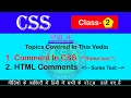 CSS Comments in Hindi With Example Tutorial Hindi Notes