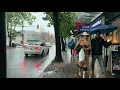Relaxing Walk In Heavy Rain, 4K HDR, ASMR Ambient Sound | Vancouver Canada (Coal Harbour)