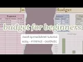 Aesthetic Budget for Beginners Excel Spreadsheet Tutorial