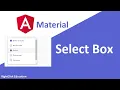 Angular Material Select Angular material tutorial 7